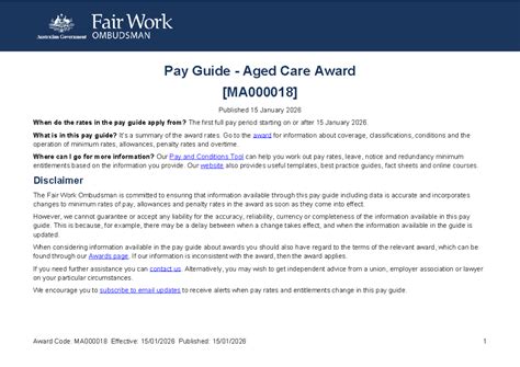 Aged Care Award Pay Guide