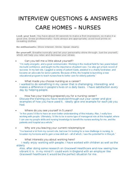 Aged Care Rn Interview Questions