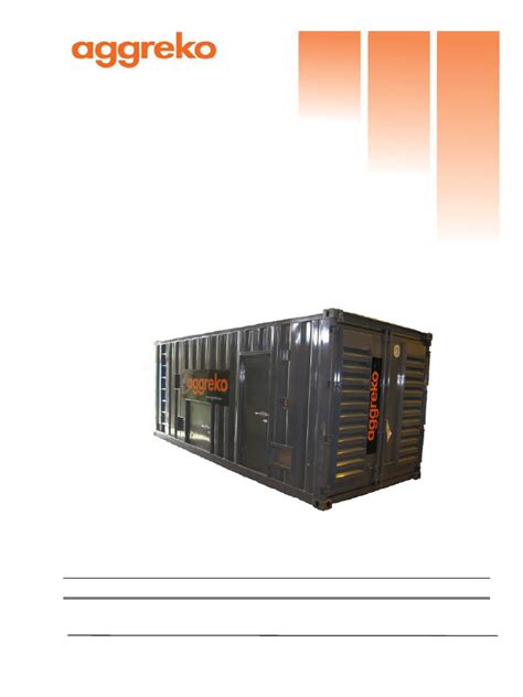 Aggreko Generator Maintenance Manual