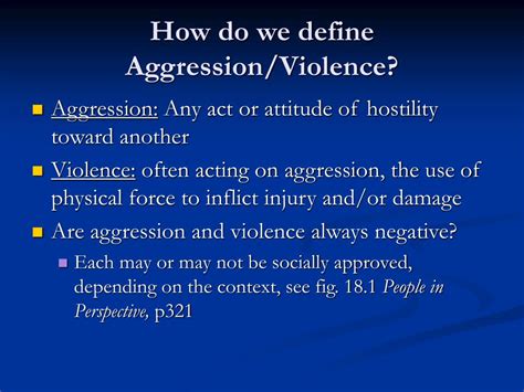 Aggression And Violence