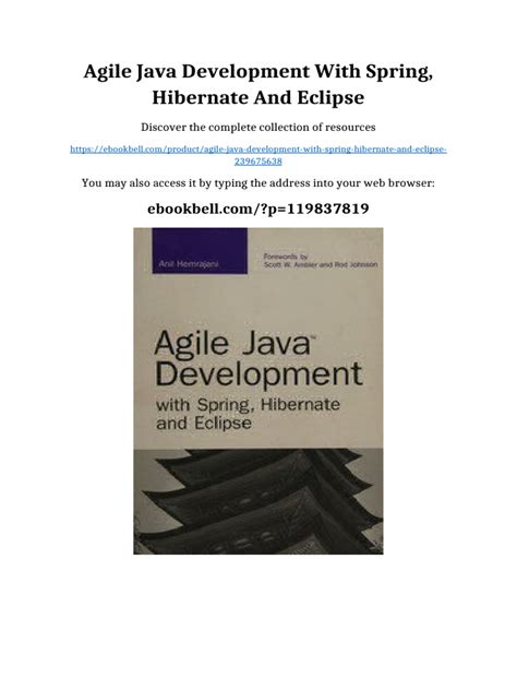 Agile Java Development With Spring Hibernate And Eclipse
