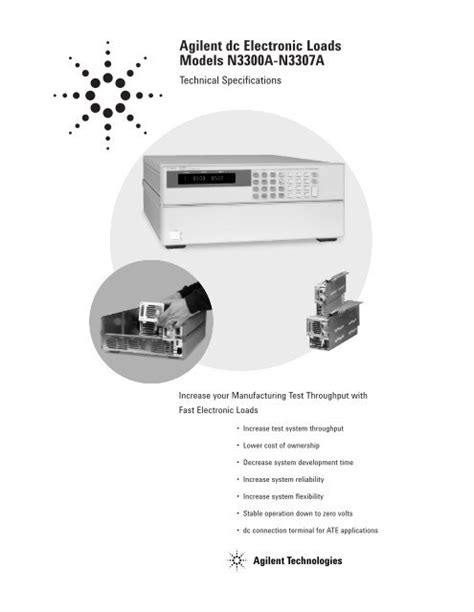 Agilent Dc Electronic Loads Models N3300a N3307a