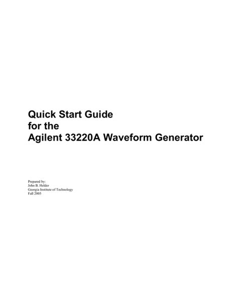 Full Download Agilent 33220A Programming Guide 