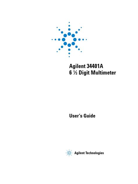 Full Download Agilent 34401A User Guide 