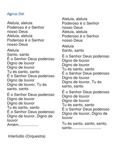 Agnus Dei Letra