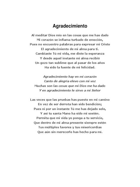 Agradecimiento Letra
