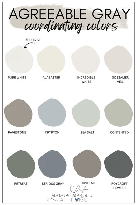agreeable gray coordinating colors