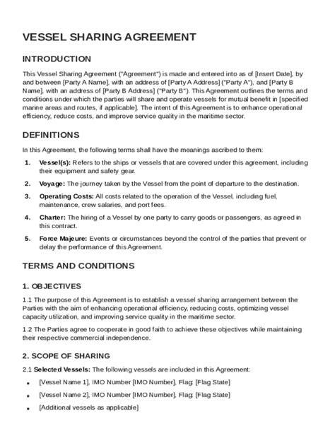 agreement type vessel sharing agreement last republished