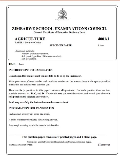 Read Agriculture Advanced Level Project Papers From Zimsec 