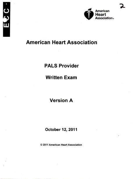 aha pals provider written exam
