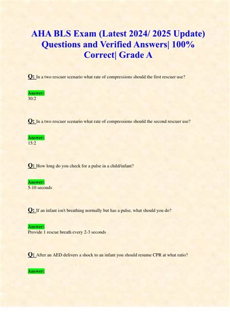 Full Download Aha Bls Test Questions Answers 