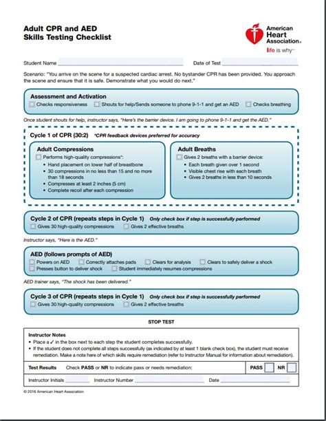 Read Online Aha Skill Check Sheets 