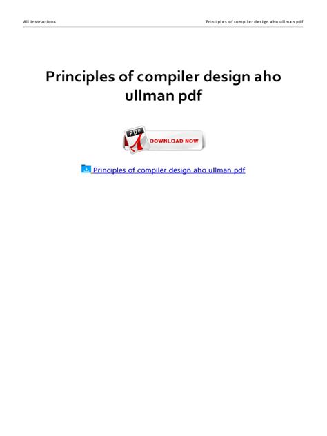 Full Download Aho Ullman Compiler Design Solution Free 