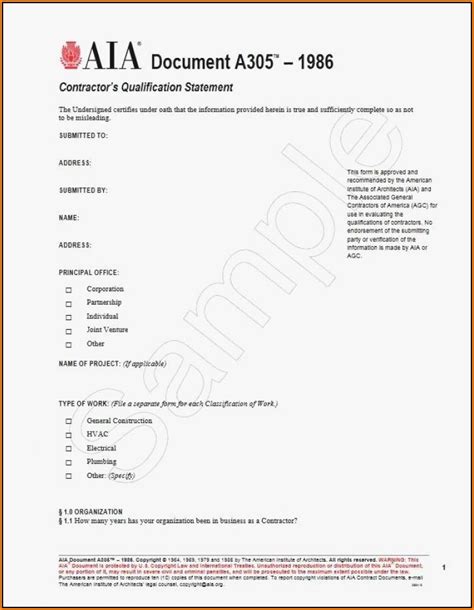 Aia A305 Form