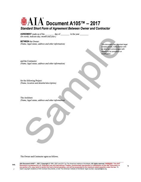Aia Document A105