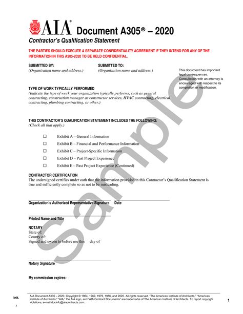 Aia Document A305 Word