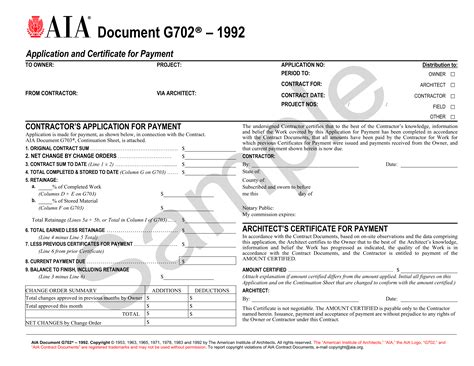 Read Aia Document G702 Sample 