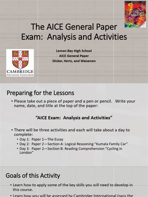 Aice As Level General Paper 8004 Collier