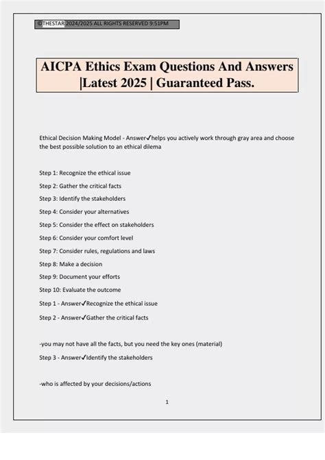 Aicpa Ethics Answer