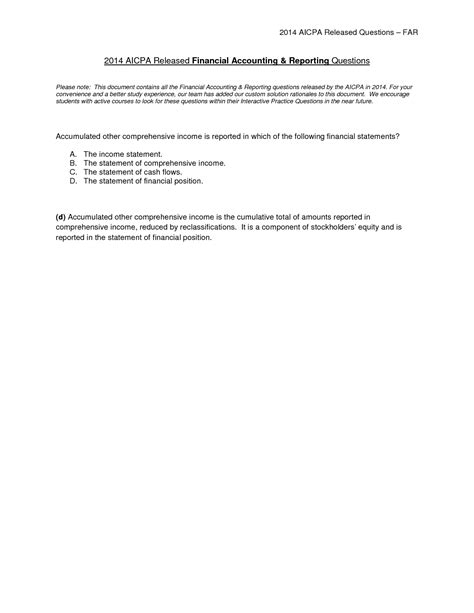 aicpa released questions 2014