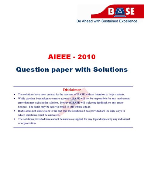 aieee papers with solutions pdf