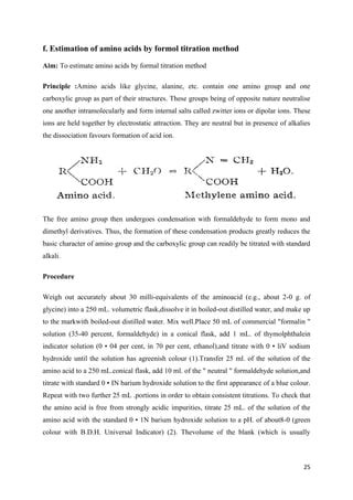 aim of formol titration of amino acids