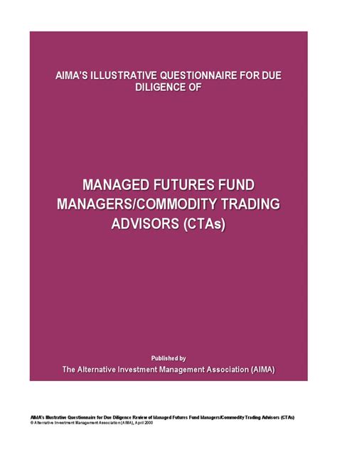 Read Aima Due Diligence Questionnaire 