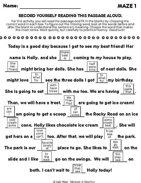 Aimsweb Practice Maze Passages