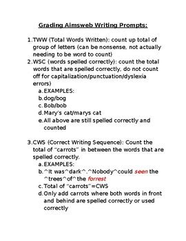 Aimsweb Writing Prompts