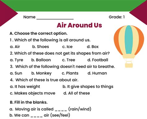 Air Around Us Worksheets For Grade 2 Learnersu0027 Air Lesson For Grade 2 - Air Lesson For Grade 2