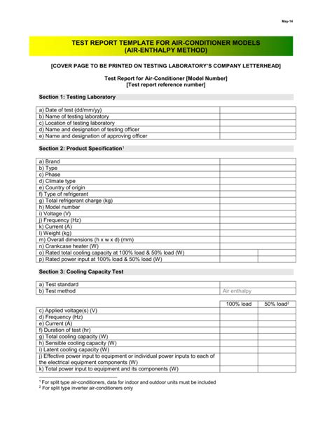Air Conditioner Test Report