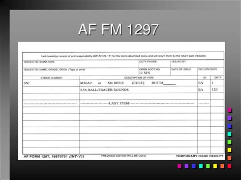 air force form 1297 hand receipt