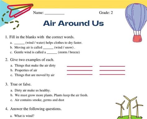 Air Lesson For Grade 2   Class 2 Science Air Around Us Printable Worksheets - Air Lesson For Grade 2