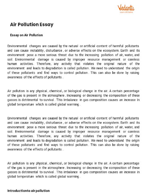 Air Pollution Essay