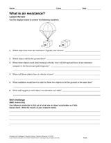 Air Resistance Quiz Amp Worksheet For Kids Study Air Resistance Worksheet - Air Resistance Worksheet