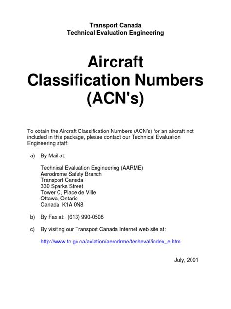 Aircraft Classification Number
