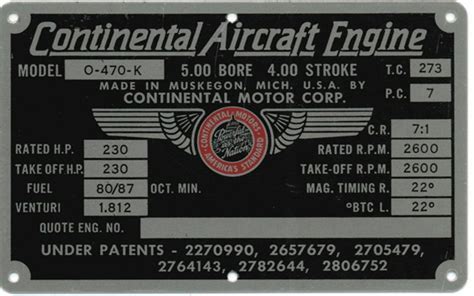 Aircraft Engine Data Plate Replacement