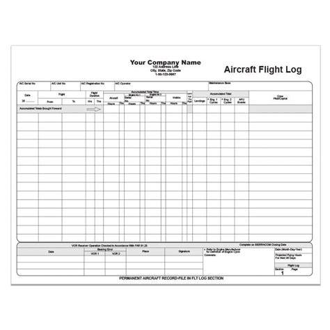 aircraft log trip sheet