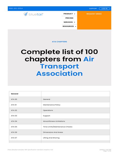 Read Online Aircraft Ata Chapters 
