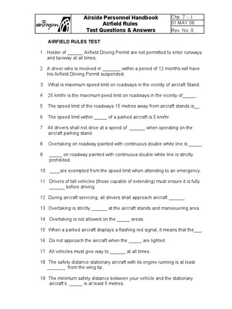 Airfield Rules Test 2