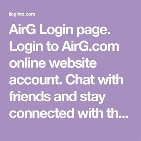 airg chat sign up page