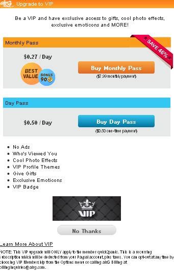 airg vip subscription prices