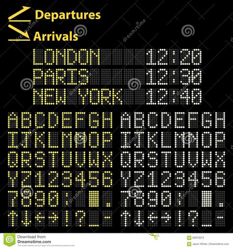 airport arrival board font