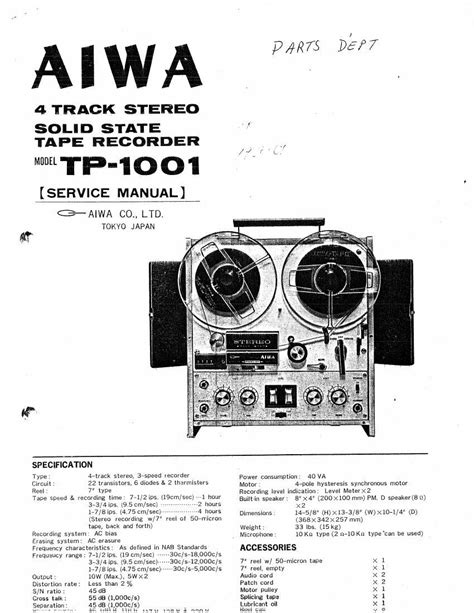 Full Download Aiwa Tp 1001 User Guide 
