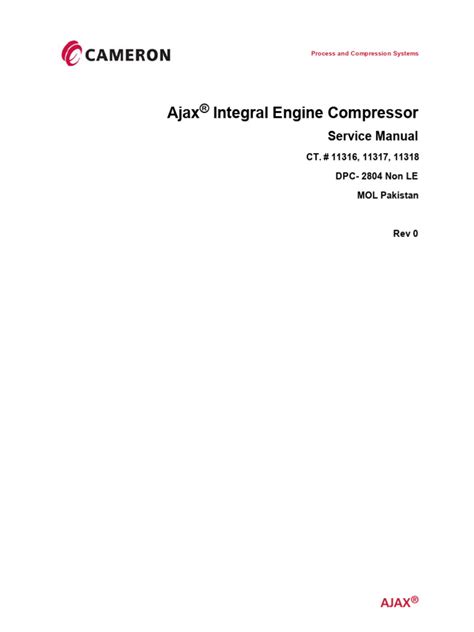 Ajax Compressor Service Manual