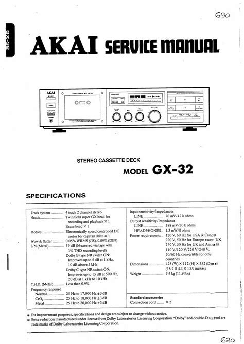 Download Akai Gx 32 Service Manual 