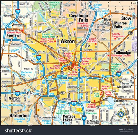 akron ohio map