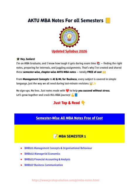 Aktu Notes Mba