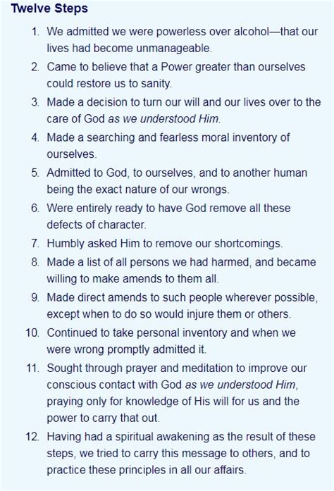 Al Anon 12 Steps