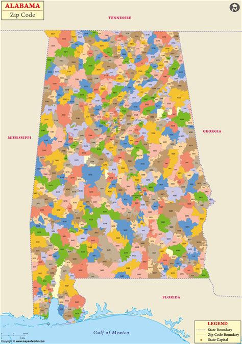 alabama code zip